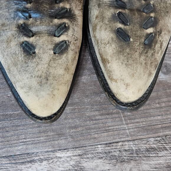 Free People Womens Leather Boots Indio Boho Western Cowgirl Ankle Zip Rodeo 38 - Picture 8 of 16